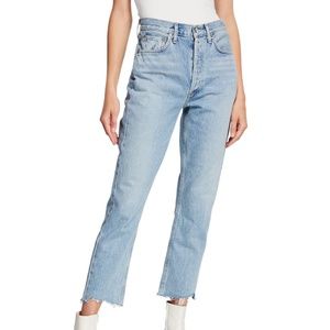 Agolde High Rise Straight Jeans Size 24 Zephyr Wash
